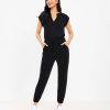 Clothing Loft | Lou & Grey Signaturesoft Split Neck Jumpsuit Black