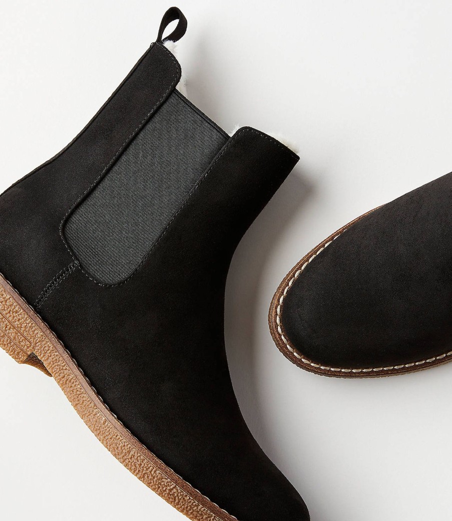 Accessories & Shoes Loft | Faux Fur Lined Chelsea Boots Black