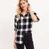 Clothing Loft | Plaid Flannel Everyday Tunic Shirt Black