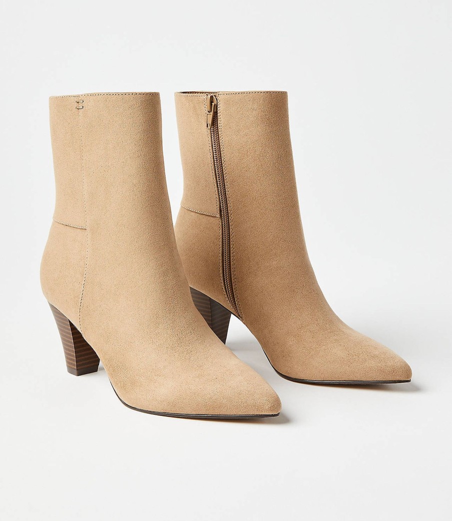 Accessories & Shoes Loft | Seamed Heel Booties Taupe