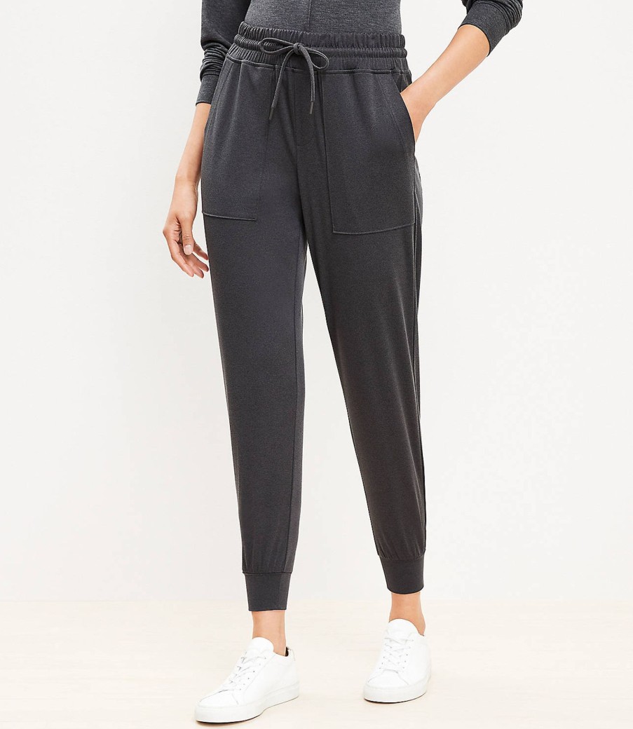 Clothing Loft | Lou & Grey Marled Luvstretch Joggers Dark Charcoal Grey