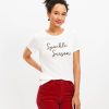 Clothing Loft | Sparkle Season Sequin Everyday Crew Tee Whisper White