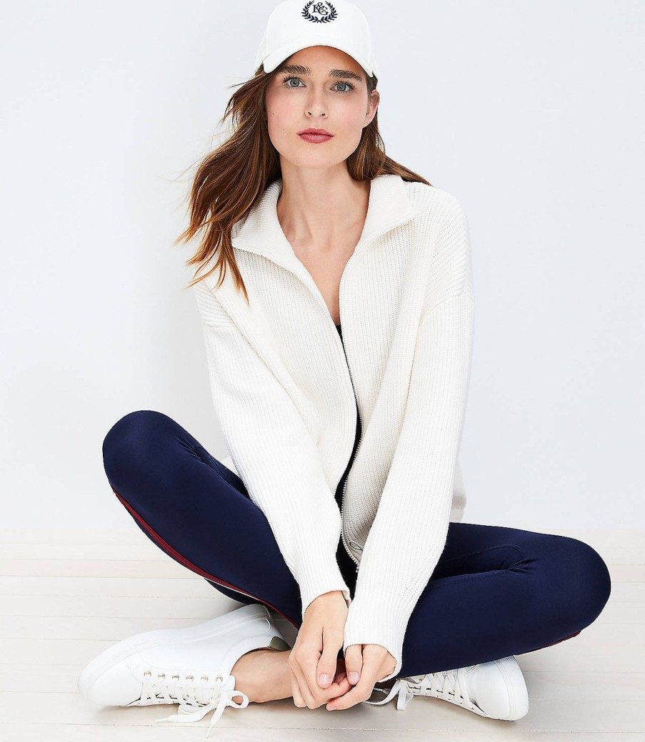 Clothing Loft | Lou & Grey Turtleneck Zip Sweater Jacket Whisper White