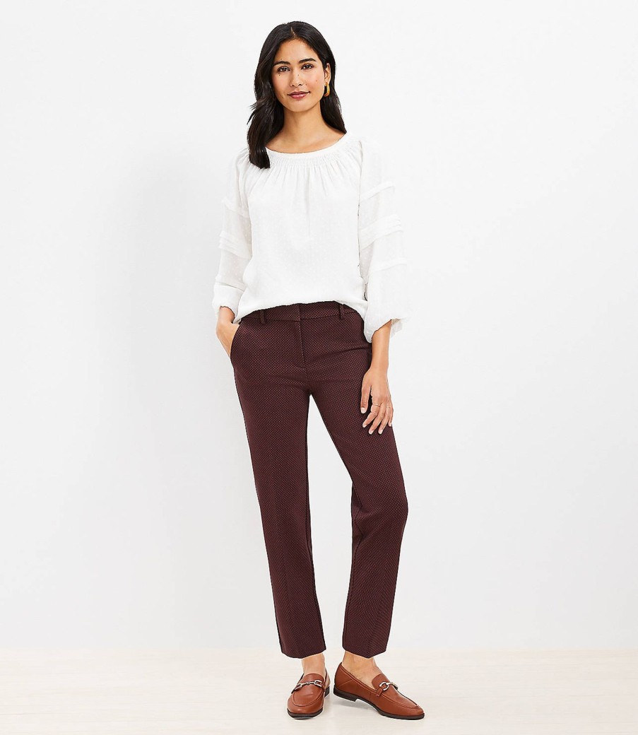 Clothing Loft | Riviera Slim Pants In Geo Ponte Magical Plum