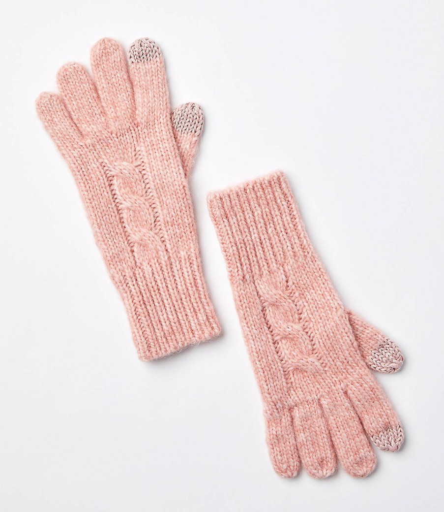 Accessories & Shoes Loft | Cable Gloves Soft Blush Pink