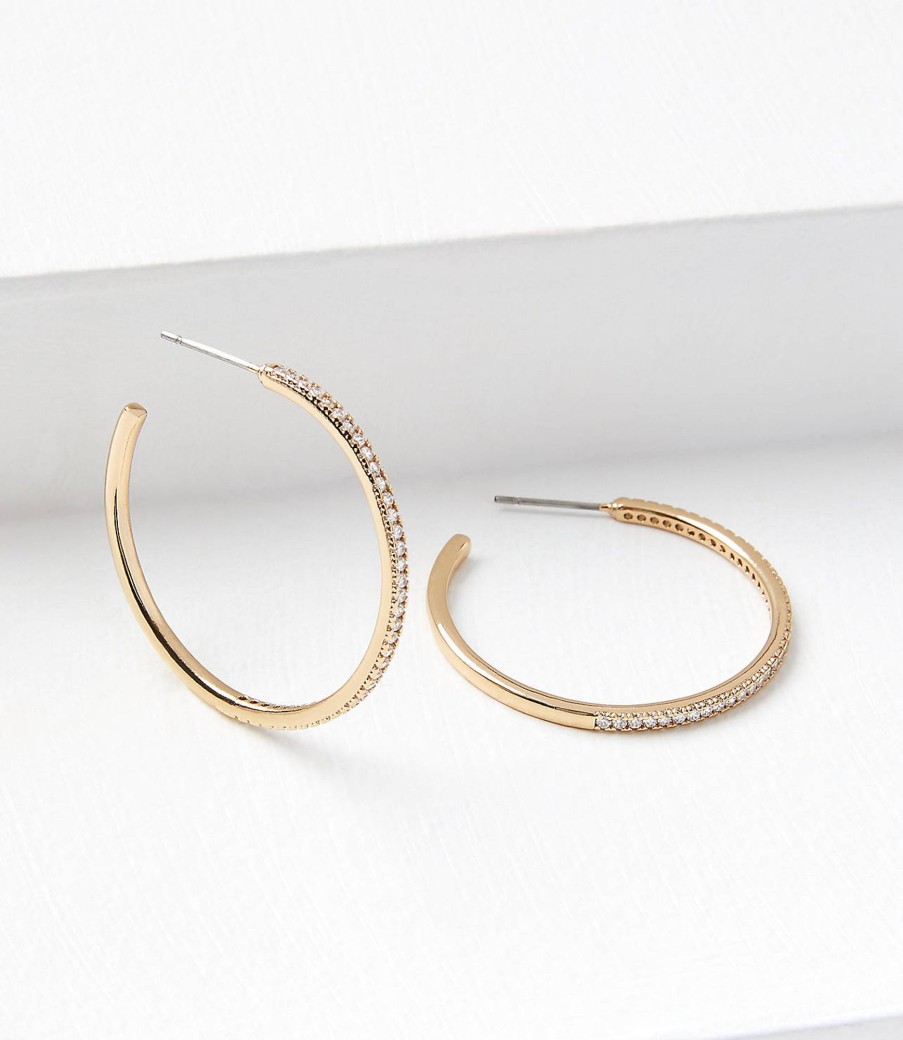 Accessories & Shoes Loft | Demi Fine Sparkle Hoop Earrings Gold