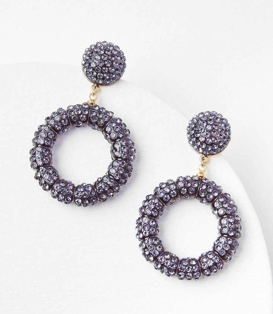 Accessories & Shoes Loft | Circle Statement Drop Earrings Digital Purple