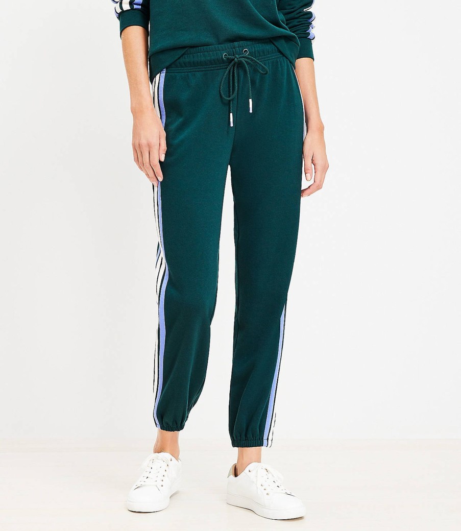 Clothing Loft | Lou & Grey Side Striped Cozy Cotton Terry Joggers Emerald Forest