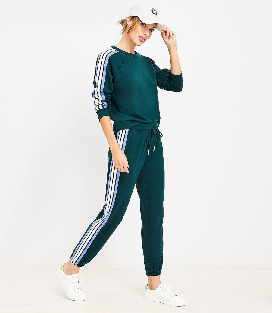 Clothing Loft | Lou & Grey Side Striped Cozy Cotton Terry Joggers Emerald Forest