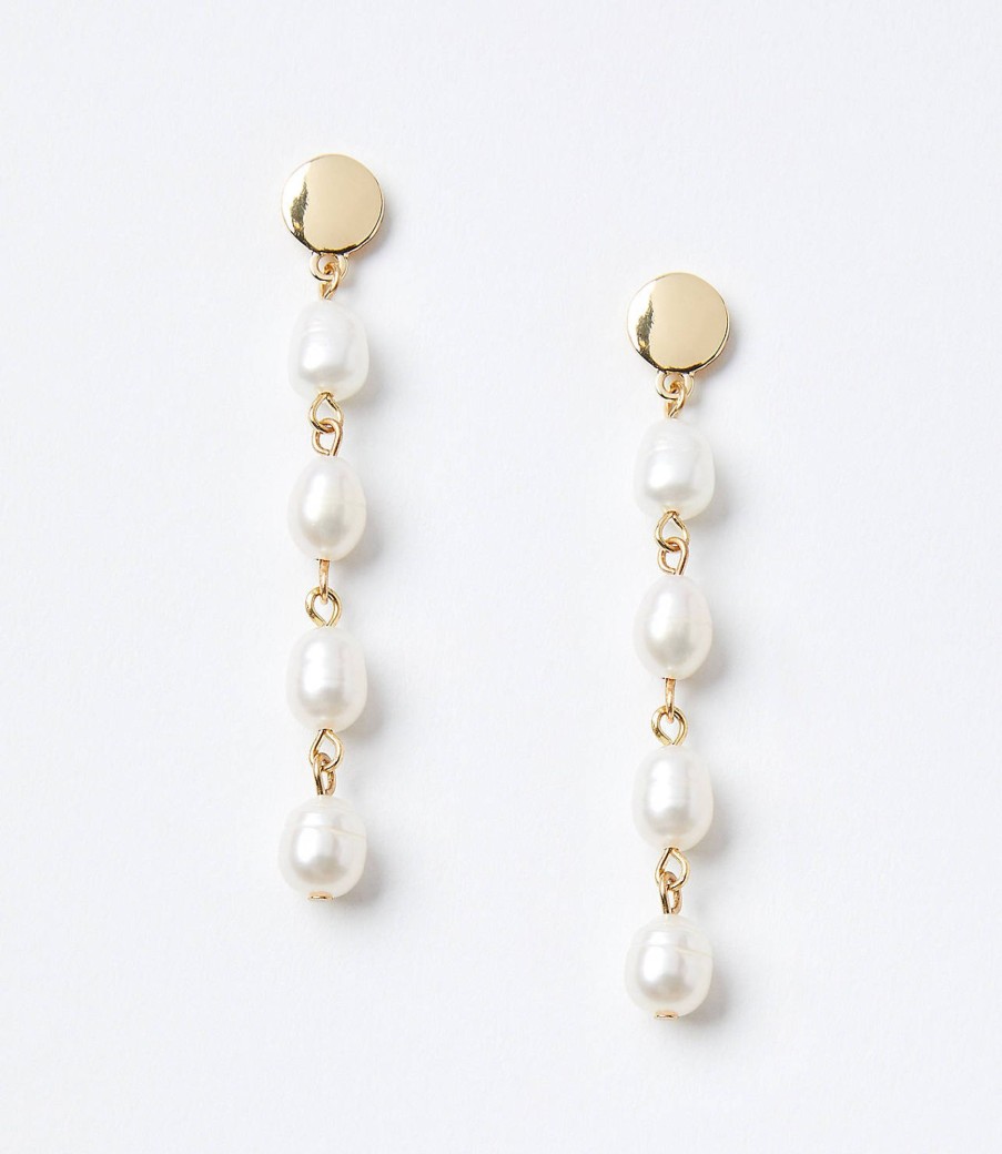 Accessories & Shoes Loft | Freshwater Pearl Linear Earrings Fresh Pearl