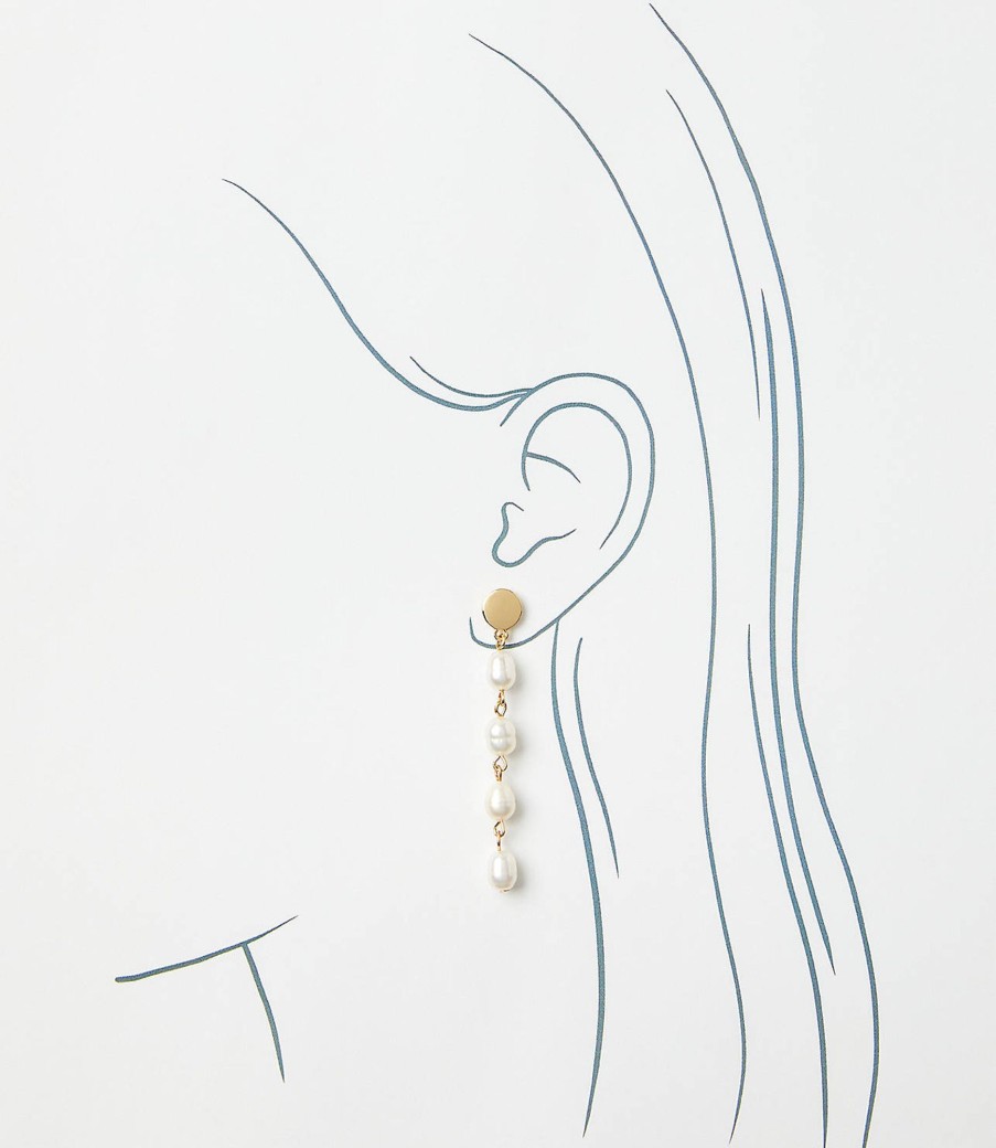 Accessories & Shoes Loft | Freshwater Pearl Linear Earrings Fresh Pearl