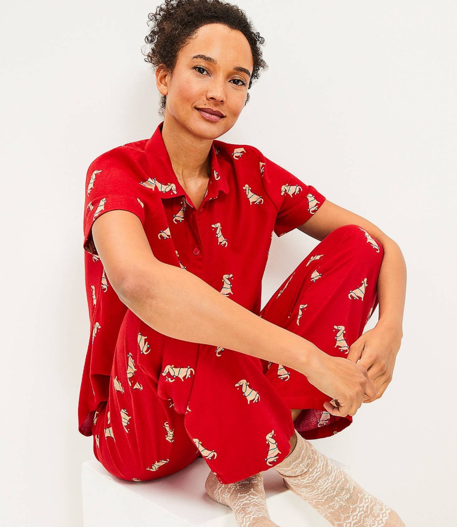 Clothing Loft | Cozy Dog Pajama Set Tango Red