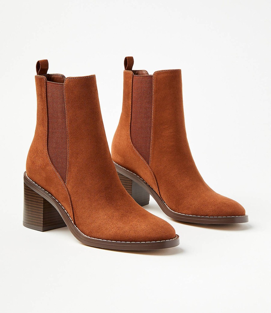 Accessories & Shoes Loft | Block Heel Chelsea Boots Rich Cognac