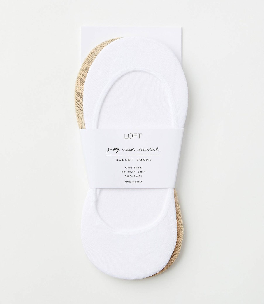 Accessories & Shoes Loft | Ballet Flat No Show Sock Set Whisper White