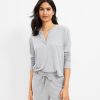 Clothing Loft | Lou & Grey Ribbed V-Neck Top Pebble Grey Heather