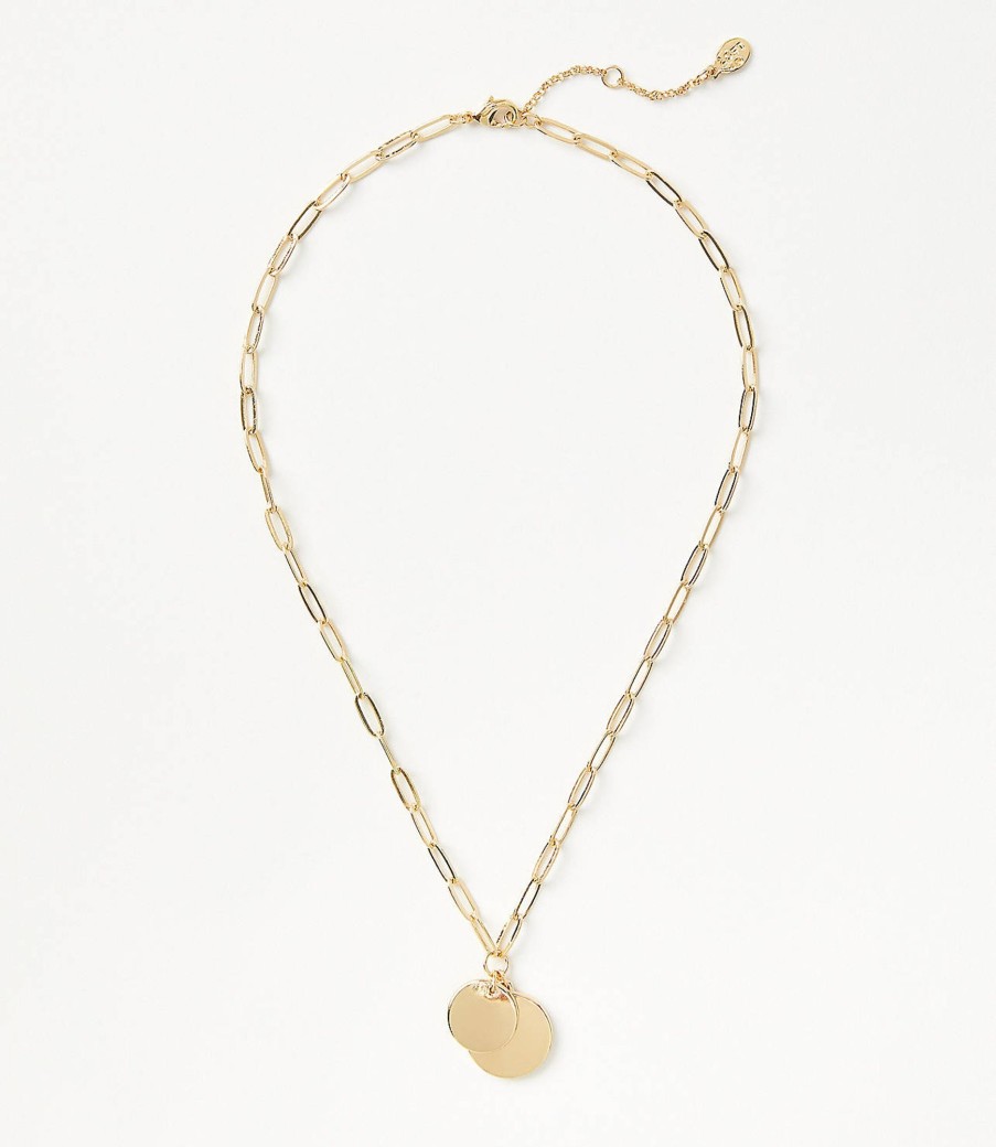 Accessories & Shoes Loft | Coin Charm Necklace Goldtone