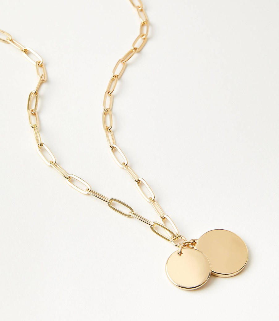 Accessories & Shoes Loft | Coin Charm Necklace Goldtone