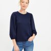 Clothing Loft | Cozy Quilted Sleeve Sweatshirt Deep Space Blue