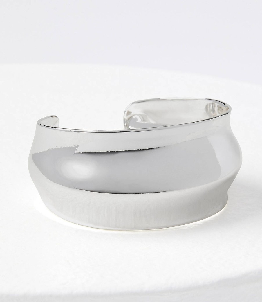 Accessories & Shoes Loft | Metal Tapered Cuff Silvertone