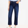 Clothing Loft | High Rise Straight Jeans In Clean Dark Wash