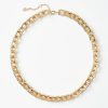 Accessories & Shoes Loft | Square Chain Link Necklace Goldtone