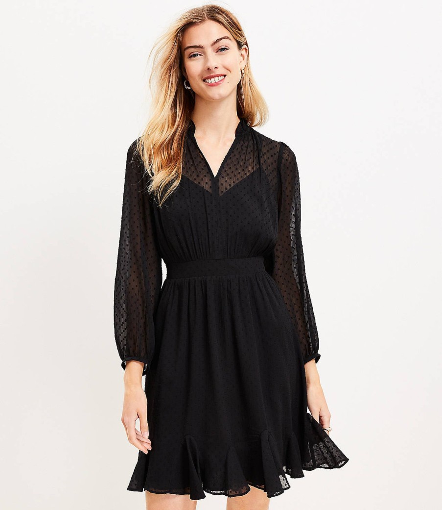 Clothing Loft | Clip Godet Flare Dress Black