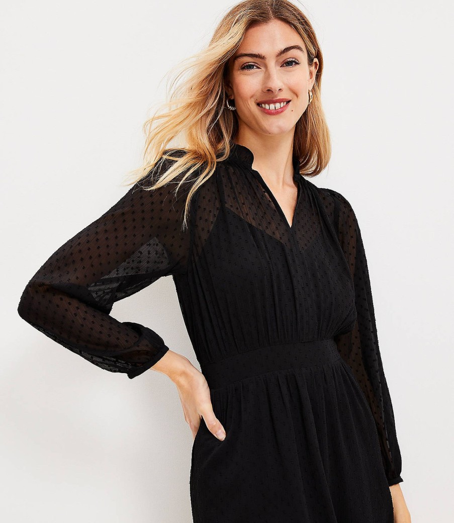 Clothing Loft | Clip Godet Flare Dress Black