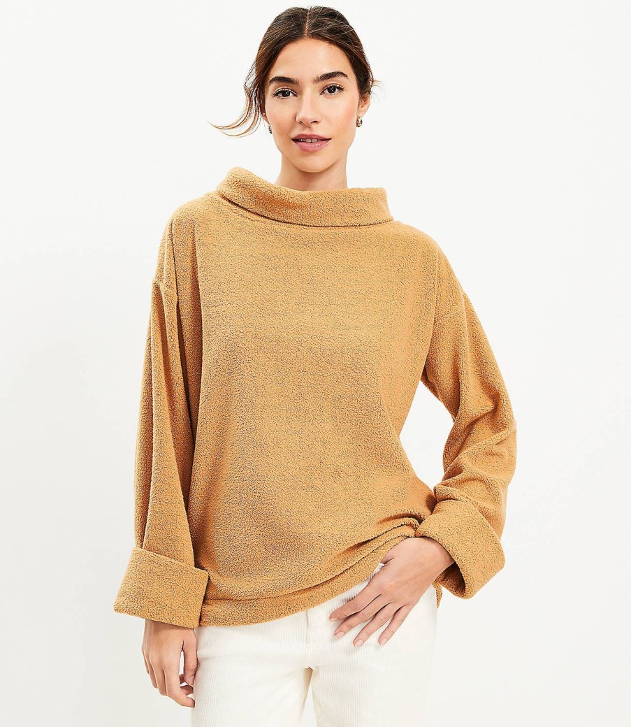 Clothing Loft | Cozy Funnel Neck Top Perfect Camel