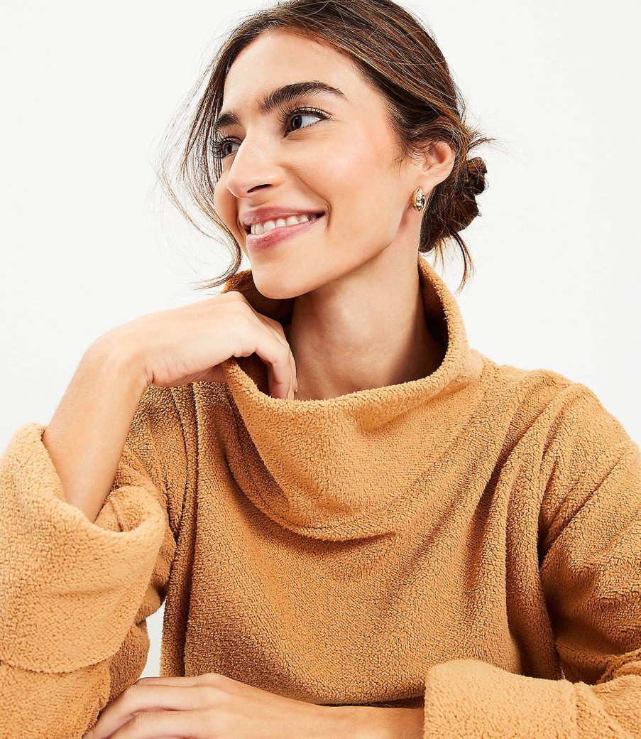 Clothing Loft | Cozy Funnel Neck Top Perfect Camel