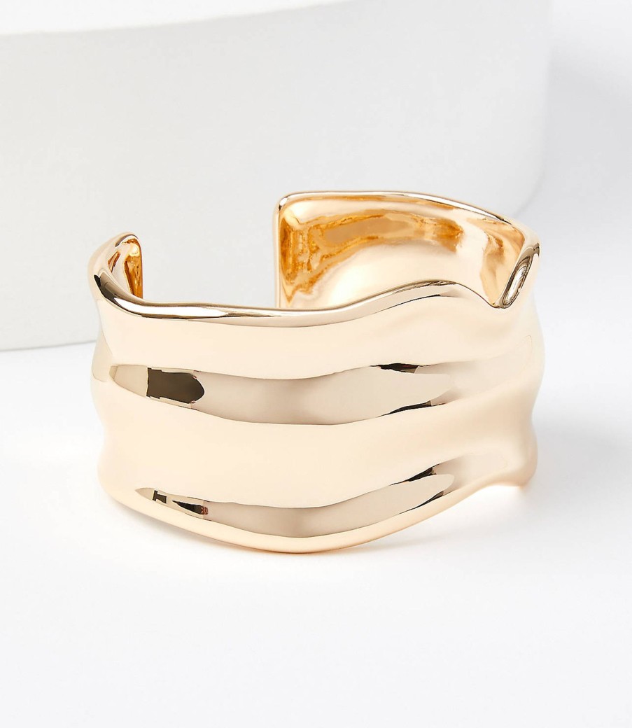 Accessories & Shoes Loft | Sculpted Cuff Bracelet Goldtone