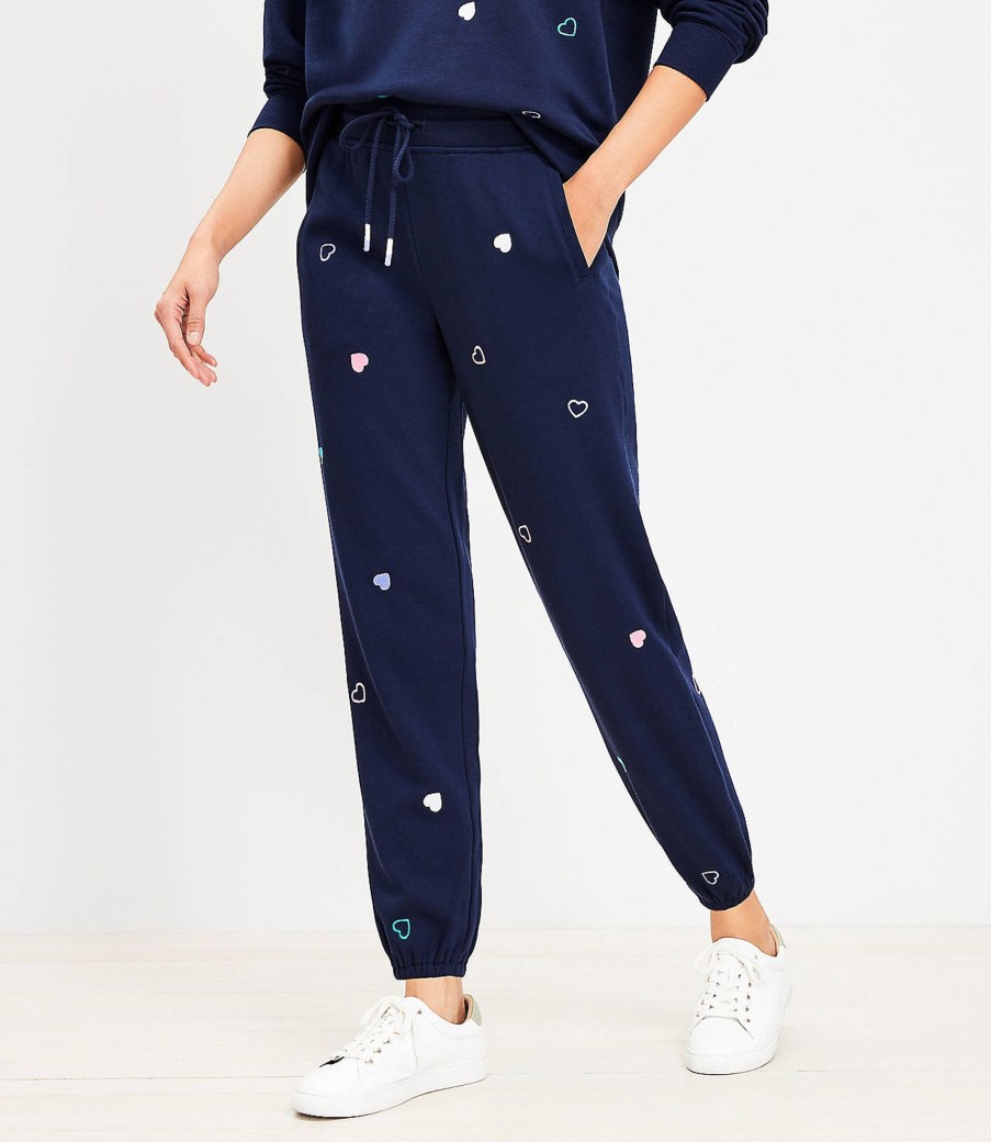 Clothing Loft | Lou & Grey Heart Cozy Cotton Terry Joggers Deep Space Blue