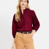 Clothing Loft | Eyelet Ruffle Neck Blouse Magical Plum