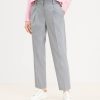 Clothing Loft | Pleated Pull On Slim Pants In Heathered Brushed Flannel Hazy Grey Melange