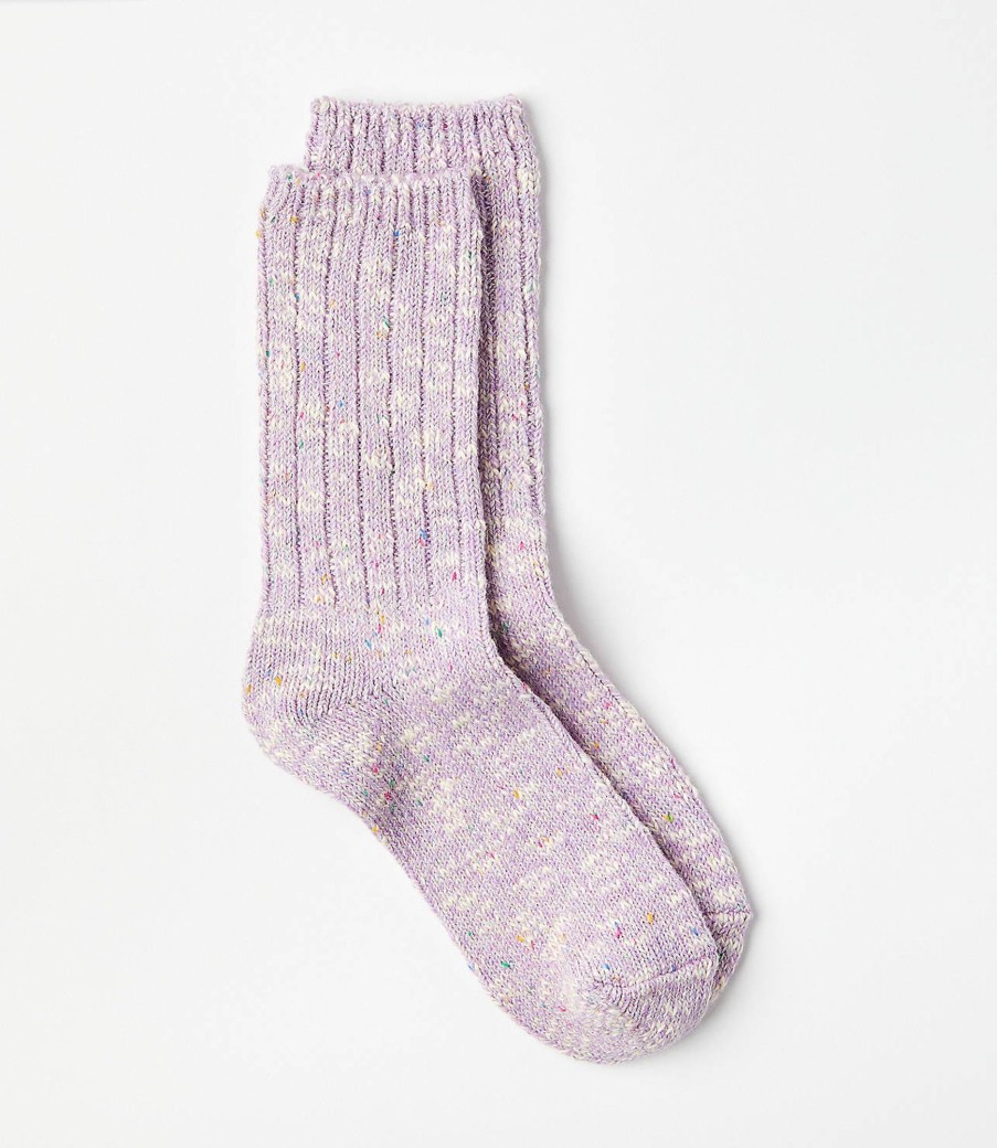 Accessories & Shoes Loft | Marled Ribbed Crew Socks Gentle Violet