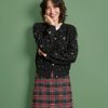 Clothing Loft | Plaid Textured Tweed Shift Skirt Black Multi