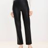 Clothing Loft | Pull On Straight Pants In Faux Leather Black