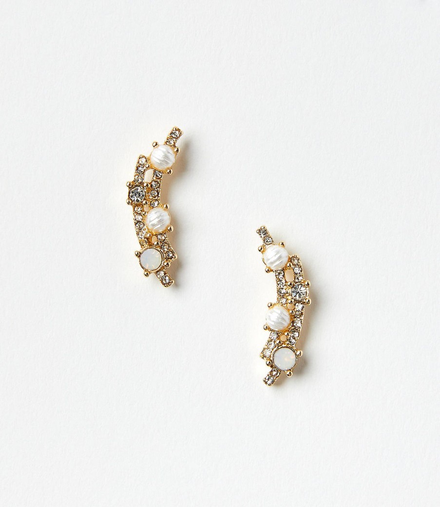 Accessories & Shoes Loft | Pearlized Crystal Delicate Stud Earrings Fresh Pearl