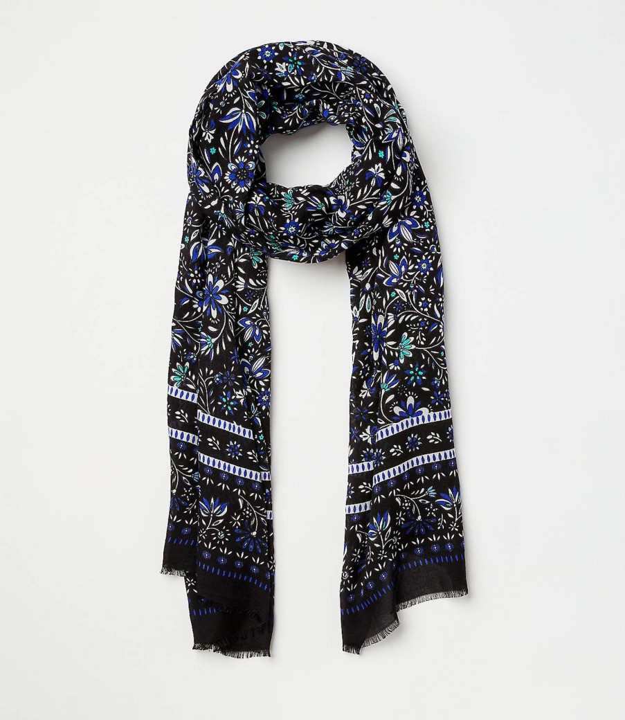 Accessories & Shoes Loft | Festive Floral Scarf Black