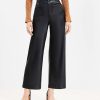 Clothing Loft | Curvy Palmer Wide Leg Crop Pants In Faux Leather Black