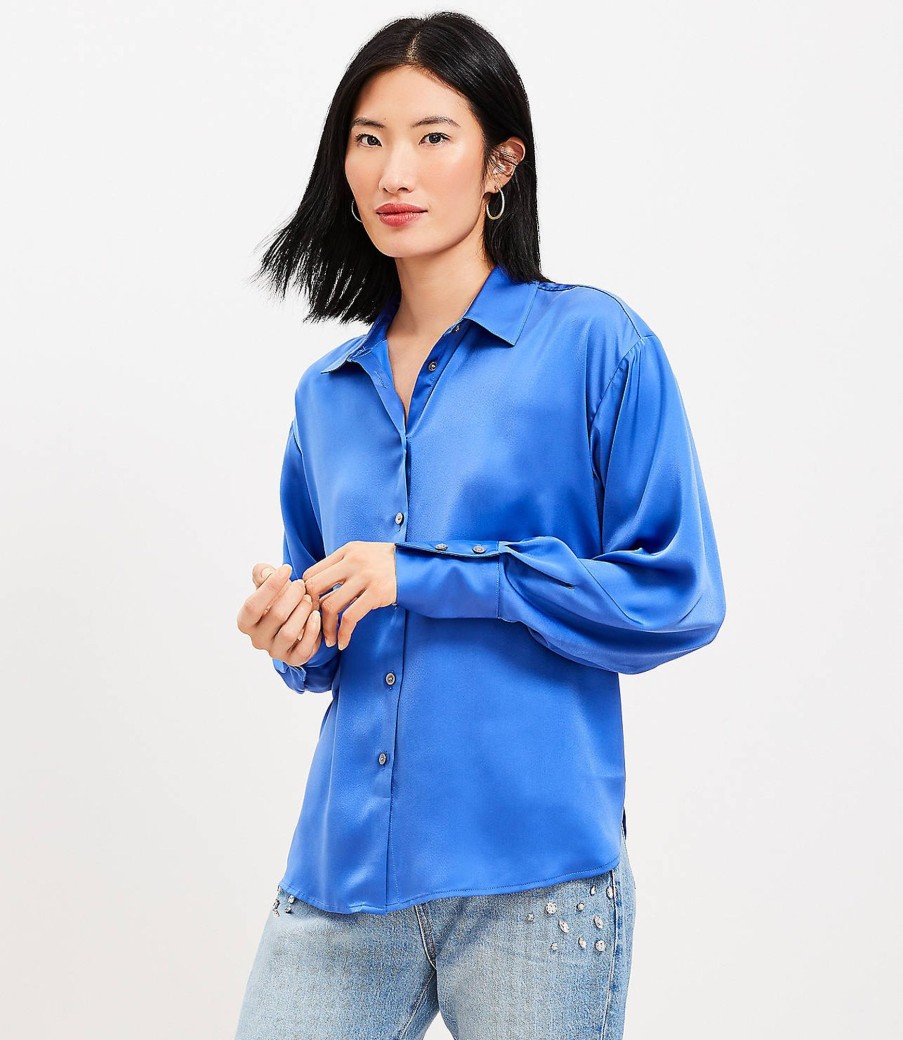 Clothing Loft | Satin Everyday Shirt Atlantic Peri