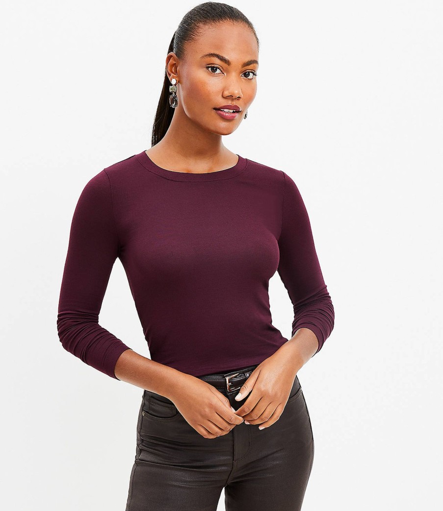 Clothing Loft | Long Sleeve Crew Neck Tee Crushed Blackberry