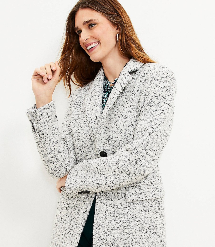 Clothing Loft | Boucle Two Button Coat Black Multi