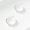 Accessories & Shoes Loft | Sculpted Hoop Earrings Silvertone