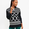 Clothing Loft | Lou & Grey Fair Isle Half Zip Tunic Sweater Black