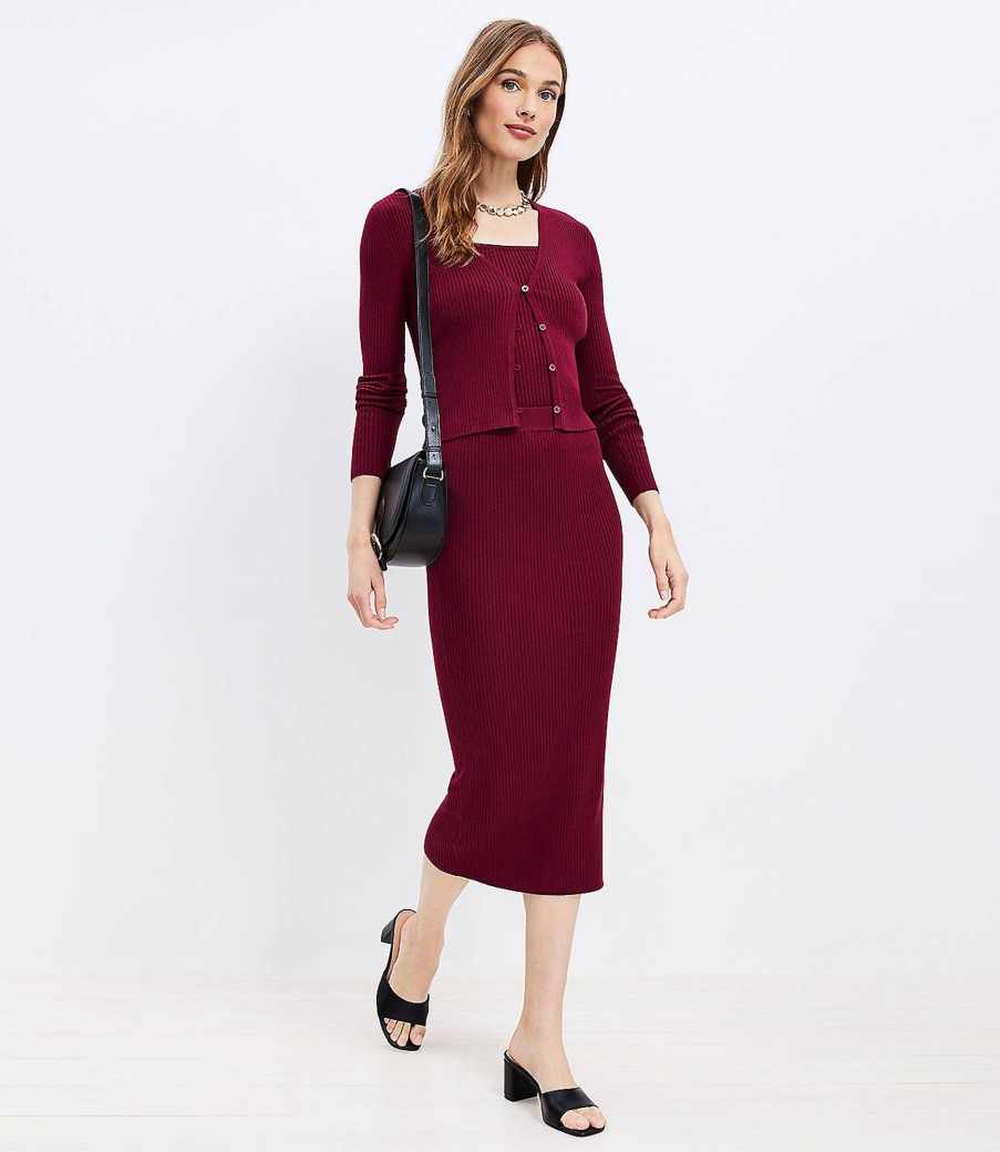 Clothing Loft | Ribbed Midi Sweater Skirt Magical Plum