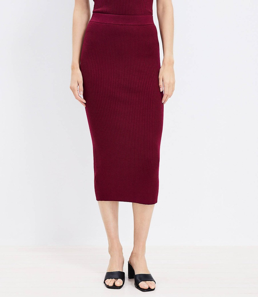 Clothing Loft | Ribbed Midi Sweater Skirt Magical Plum