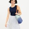 Clothing Loft | Striped Flounce Skirt White