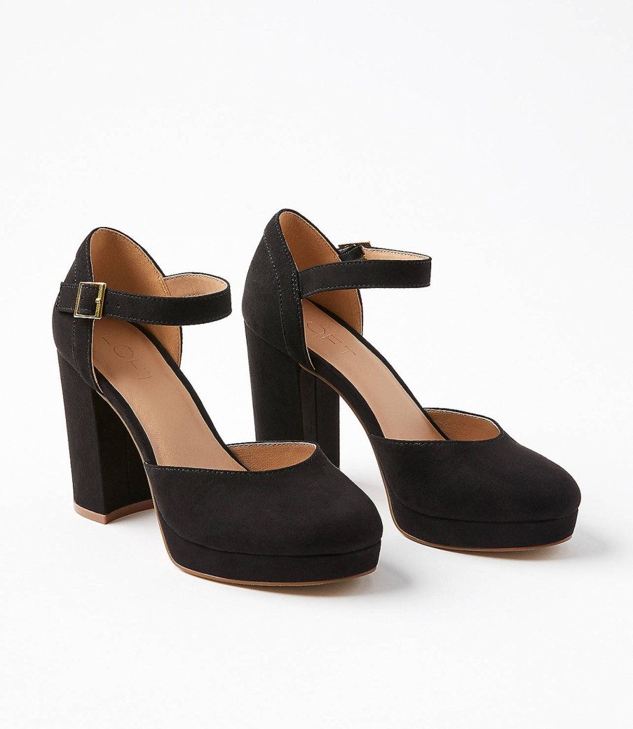 Accessories & Shoes Loft | Ankle Strap Platform Heels Black