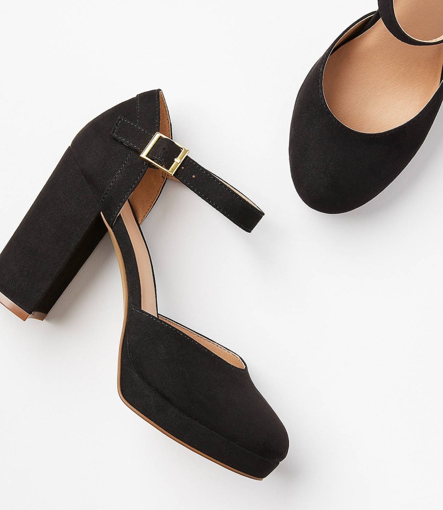 Accessories & Shoes Loft | Ankle Strap Platform Heels Black