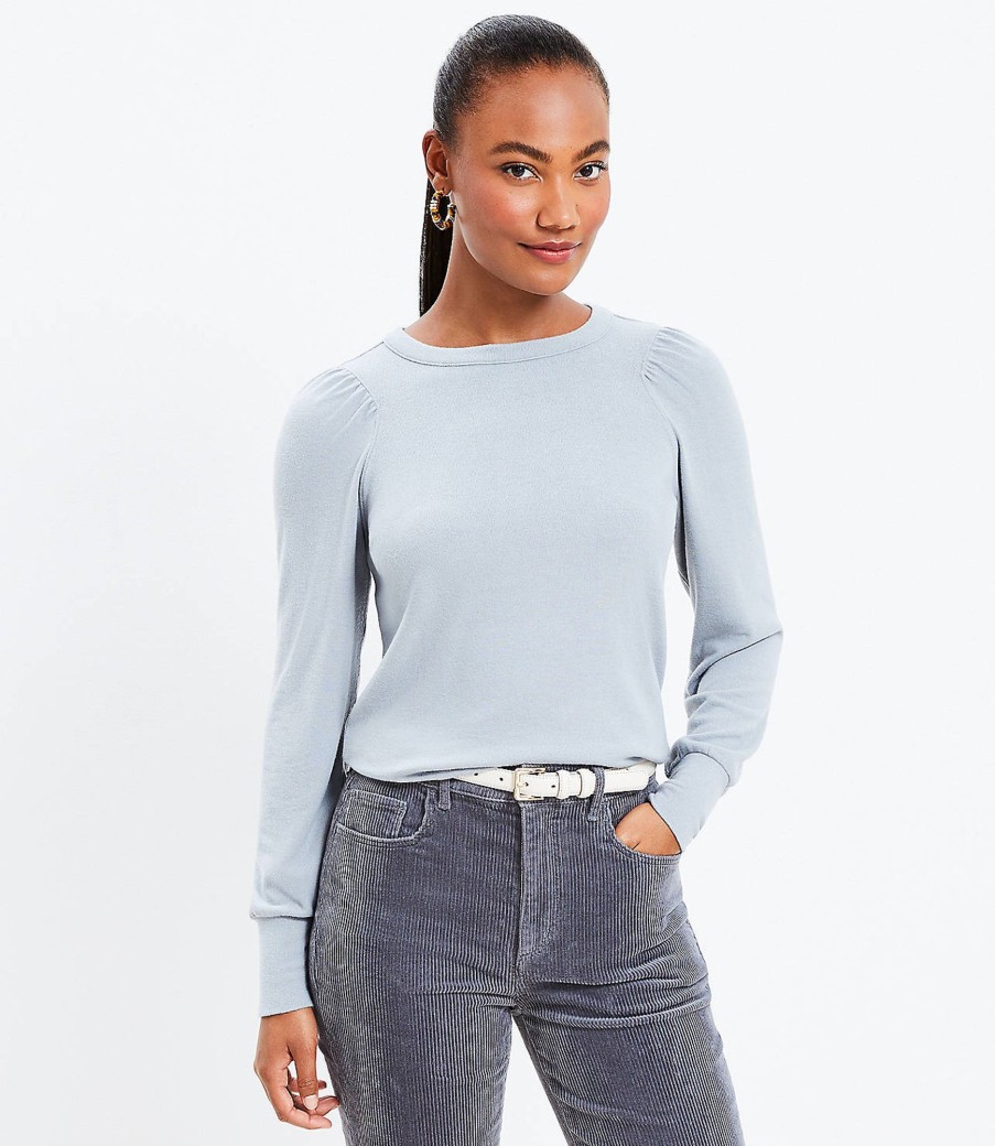 Clothing Loft | Cozy Puff Sleeve Sweatshirt Grey Fog